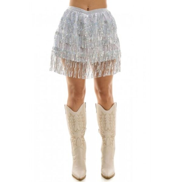 Fringe Skirt Silver Adult