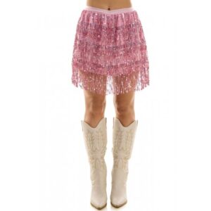 Fringe Skirt Hot Pink Adult