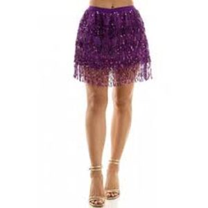 Sequin Skirt Purple Adult