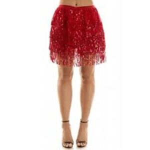 Sequin Skirt Red Adult