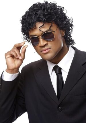 Wet Look Black Wig Adult