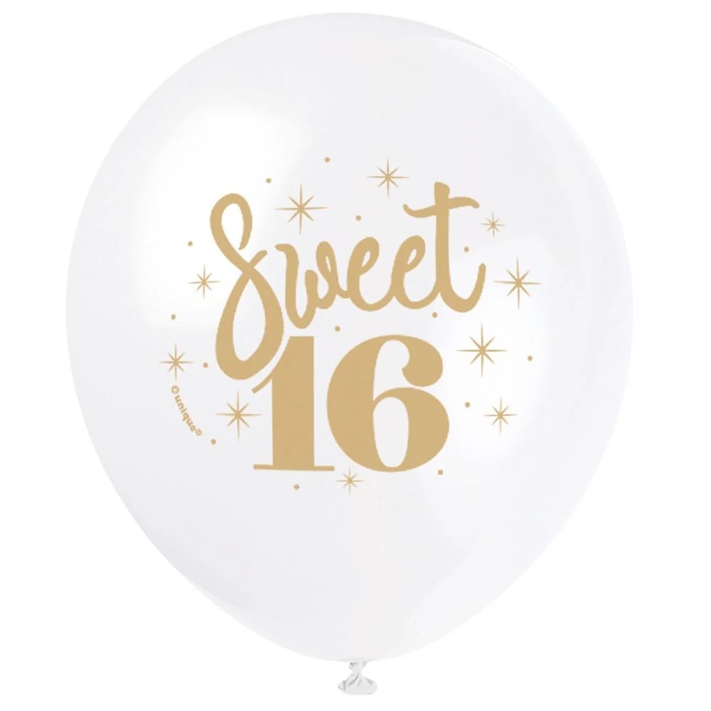 12" Balloons Sweet 16 8CT