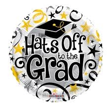 18" Hats Off To The Grad Foil Balloon