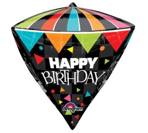 22" Happy Birthday Diamond 4d Balloon