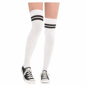 Black /White Striped Athletic  Socks