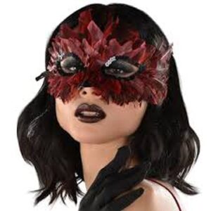 Black/Red Feather Mask Ombre