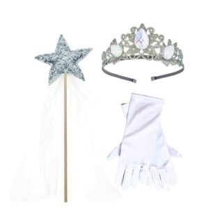 3pc Silver Tiara/Wand Kit Princess