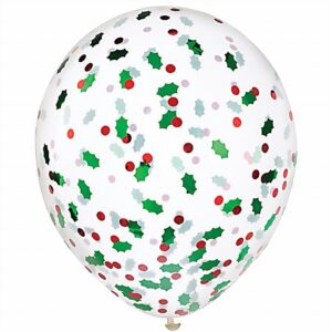 12in Holly Berry Confetti Balloon 6CT