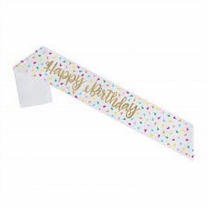 Gold Foil Happy Birthday Sash