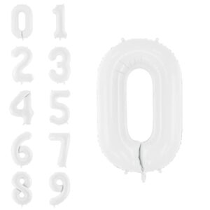 34" Matte White Number Balloon