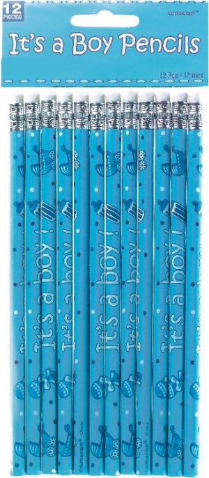 Blue Baby Shower Pencils
