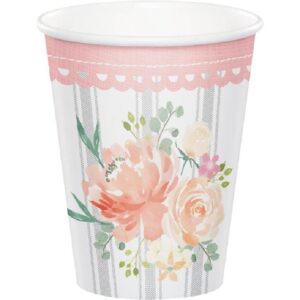 Country Floral Cups 8CT