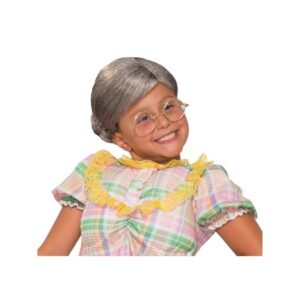 Child Old Lady Wig With Bun