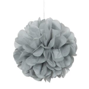 Silver 9" Puff Tissue Decoration 3CT