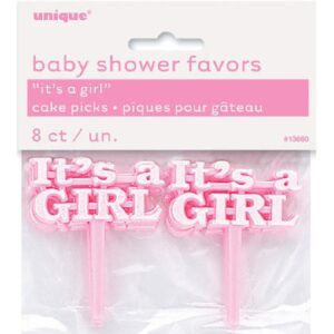 It's A Girl Cake Pick 8ct