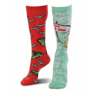 Green Eggs And Ham Mismatched Knee High Socks
