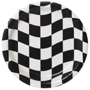 Black And White Checker 9" Plates 8CT