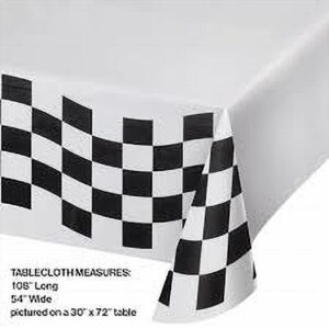 Black And White Checker Paper Tablecloth