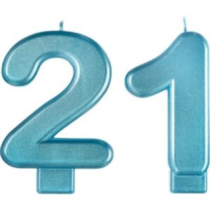 Finally 21 Shimmering Numeral Candle 2PC