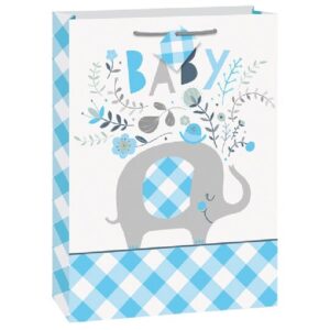 Blue Foral Elephant Jumbo Gift Bag