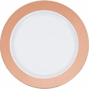 Rosegold Rim 10.25" Plastic Plates