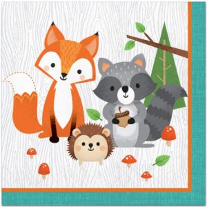 Wild One Woodland Animals Lunch Napkins 16CT