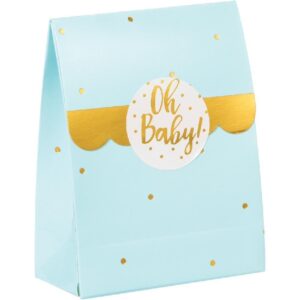 Blue And Gold Oh Baby Favor Bags With Stickers