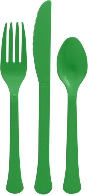 Assorted Solid Color Plastic Cutlery Set 200CT