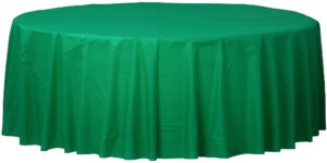 Round Solid Color Plastic Table Cover 84"