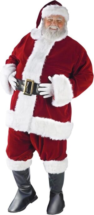 Complete Velour Santa Suit Plus Size Adult