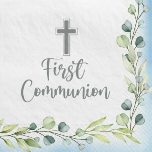 1st Communion Lunch Napkins Blue