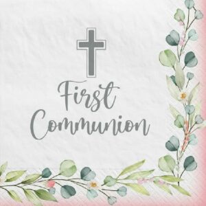 1st Communion Lunch Napkins Pink