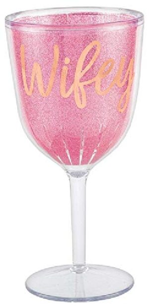 Blush Glitter Wine Goblet