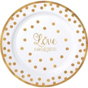 Love Always & Forever Round Plastic 10.25" Plates
