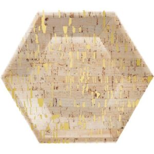 Cork Gold Hexagon 10" Plates