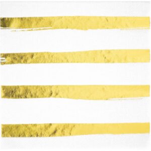 White/Gold Foil Stamp Lunch Napkins