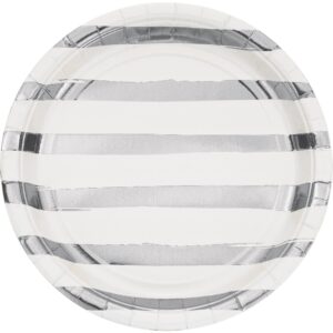 White/Silver Foil 9" Plates