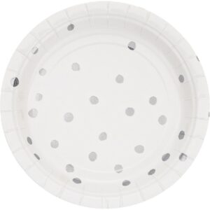 White/Silver Foil 7" Plates