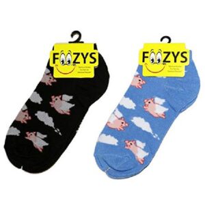 Flying Pigs Adult No Show Socks