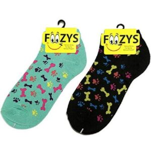 Bones & Paw Print Adult No Show Socks
