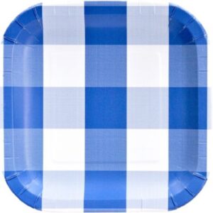 Blue/White Plaid 9" Plates
