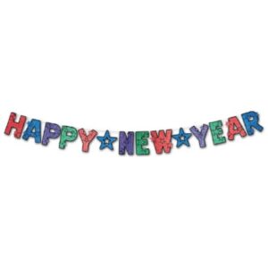 Glittered Happy New Year Banner