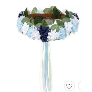 Blue Floral Mom To Be Head Garland