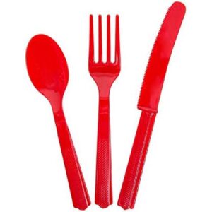 Ruby Red Assorted Plastic Cutlery