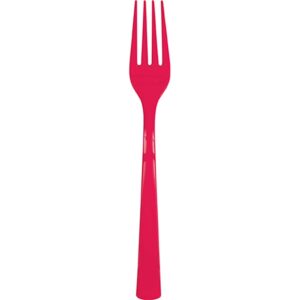 Ruby Red Plastic Forks 18CT