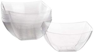 Clear 10oz Fluted Square Bowl 10CT