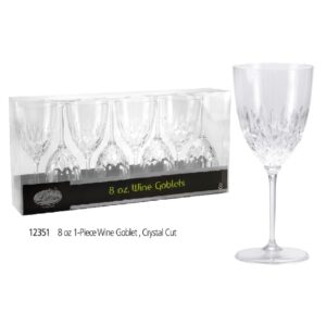8oz Crystal Cut Wine Goblet 4CT