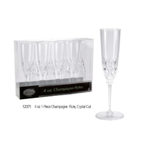 Clear 4oz Crystal Cut Champagne Flute 4CT