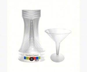 8oz Clear Martini Glasses 4CT
