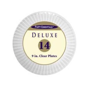 9" Clear Deluxe Plates 14 Ct